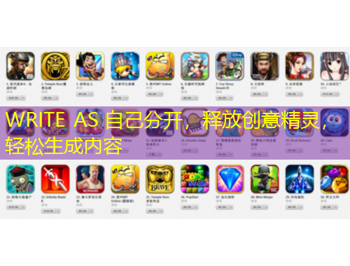 WRITE AS 自己分開，釋放創(chuàng)意精靈，輕松生成內容