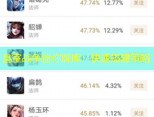 皇室戰(zhàn)爭迷你牌庫：快速搭建策略