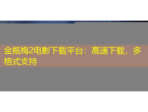 金瓶梅2電影下載平臺：高速下載，多格式支持